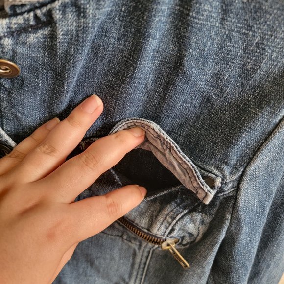 XL Mossimo Juniors/Womens Jean Cotton Utility Jacket - Picture 4 of 7